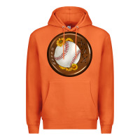 Carrot baseball with sunflower round earrings Premium Hoodie - BundleAndBundleShop