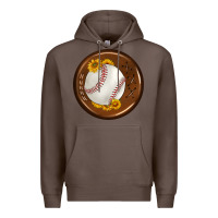 Coffee baseball with sunflower round earrings Premium Hoodie - BundleAndBundleShop