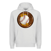 Dove Grey baseball with sunflower round earrings Premium Hoodie - BundleAndBundleShop