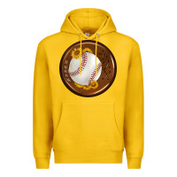 Lemon baseball with sunflower round earrings Premium Hoodie - BundleAndBundleShop