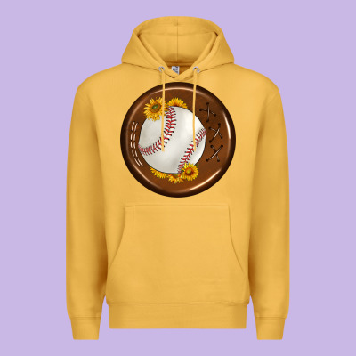 Baseball With Sunflower Round Earrings Premium Hoodie Designed By Bundleandbundleshop