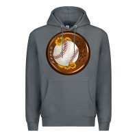 Rock baseball with sunflower round earrings Premium Hoodie - BundleAndBundleShop