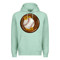 Seafoam baseball with sunflower round earrings Premium Hoodie - BundleAndBundleShop