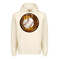 Tofu baseball with sunflower round earrings Premium Hoodie - BundleAndBundleShop