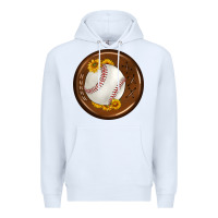 White baseball with sunflower round earrings Premium Hoodie - BundleAndBundleShop