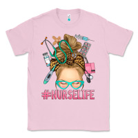Bubblegum Pink blonde messy bun nurse life Classic Tee - RanaPortraitStore