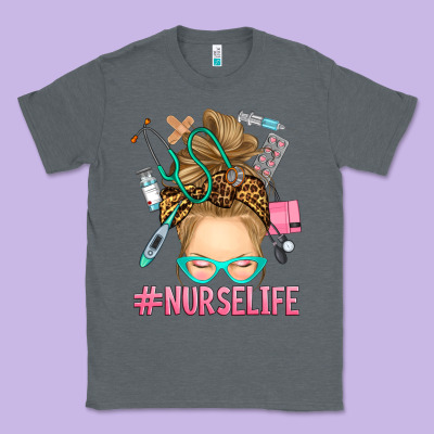 Blonde Messy Bun Nurse Life Classic Tee Designed By Ranaportraitstore