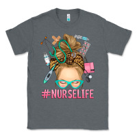 Charcoal Heather blonde messy bun nurse life Classic Tee - RanaPortraitStore