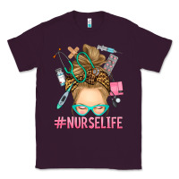 Plum blonde messy bun nurse life Classic Tee - RanaPortraitStore