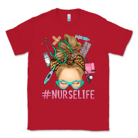 Red blonde messy bun nurse life Classic Tee - RanaPortraitStore
