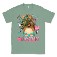 Sage blonde messy bun nurse life Classic Tee - RanaPortraitStore