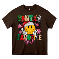 Chocolate Brown santas favorite girl Heavy Core Tee - MaliasSmallBusiness