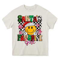 Cream santas favorite girl Heavy Core Tee - MaliasSmallBusiness
