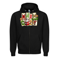 Black warm and cozy hot cocoa Zipper Hoodie - FaDigitalArtStudio