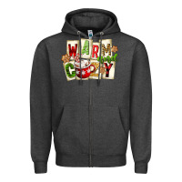 Charcoal Heather warm and cozy hot cocoa Zipper Hoodie - FaDigitalArtStudio