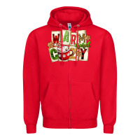 Red warm and cozy hot cocoa Zipper Hoodie - FaDigitalArtStudio
