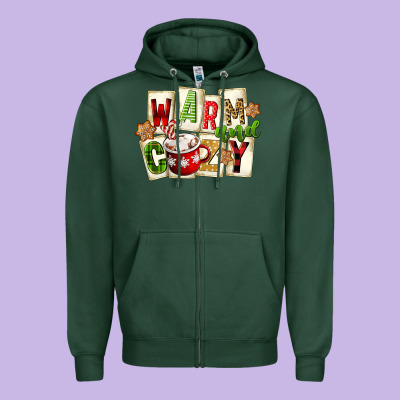 Warm And Cozy Hot Cocoa Zipper Hoodie Designed By Fadigitalartstudio
