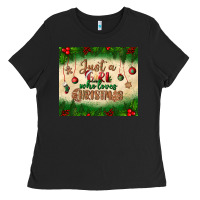 Black just a girl who loves christmas tumbler Ladies Tee - BundleAndBundleShop