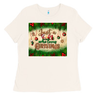 Bone just a girl who loves christmas tumbler Ladies Tee - BundleAndBundleShop