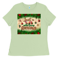 Just A Girl Who Loves Christmas Tumbler Ladies Tee | Teevron