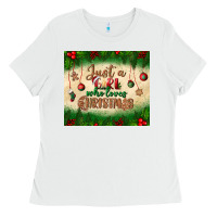 White just a girl who loves christmas tumbler Ladies Tee - BundleAndBundleShop