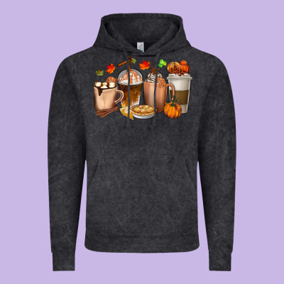 Pumpkin Spice Coffee Cups Vintage Hoodie Designed By Texasbilliewilder