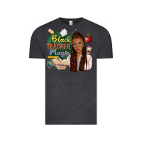Vintage Black black teacher magic with afro Vintage Tee - NancyCooperArtShop