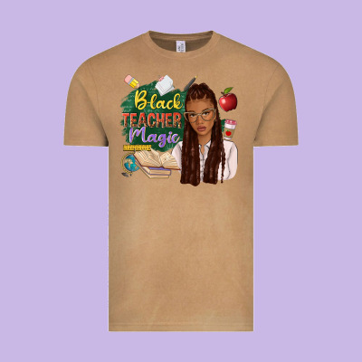 Black Teacher Magic With Afro Vintage Tee Designed By Nancycooperartshop