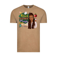 Vintage Coffee black teacher magic with afro Vintage Tee - NancyCooperArtShop
