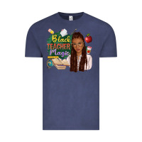 Vintage Denim black teacher magic with afro Vintage Tee - NancyCooperArtShop
