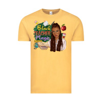Vintage Mustard black teacher magic with afro Vintage Tee - NancyCooperArtShop