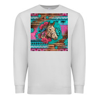 Dove Grey floral horse Premium Sweatshirt - LillyAllenDesigns