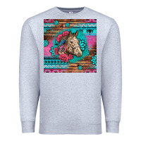 Heather Grey floral horse Premium Sweatshirt - LillyAllenDesigns