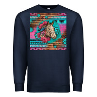 Navy floral horse Premium Sweatshirt - LillyAllenDesigns