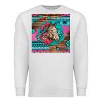 Oatmeal Heather floral horse Premium Sweatshirt - LillyAllenDesigns