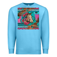 Ocean Blue floral horse Premium Sweatshirt - LillyAllenDesigns