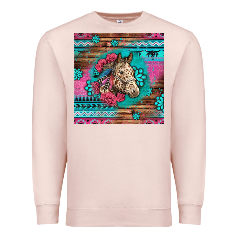Floral Horse Premium Sweatshirt by LillyAllenDesigns | Teevron