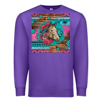 Purple floral horse Premium Sweatshirt - LillyAllenDesigns