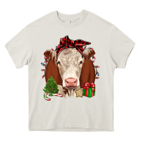 Cream Christmas Hereford Heavy Core Tee - JahusDesignShop