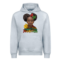 Heather Grey juneteenth african girl Urban Hoodie - BarkalooDesign
