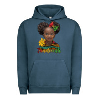 Pigment Midnight Navy juneteenth african girl Urban Hoodie - BarkalooDesign