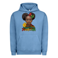Pigment Pebble Blue juneteenth african girl Urban Hoodie - BarkalooDesign