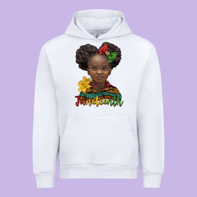 Juneteenth African Girl Urban Hoodie Designed By Barkaloodesign