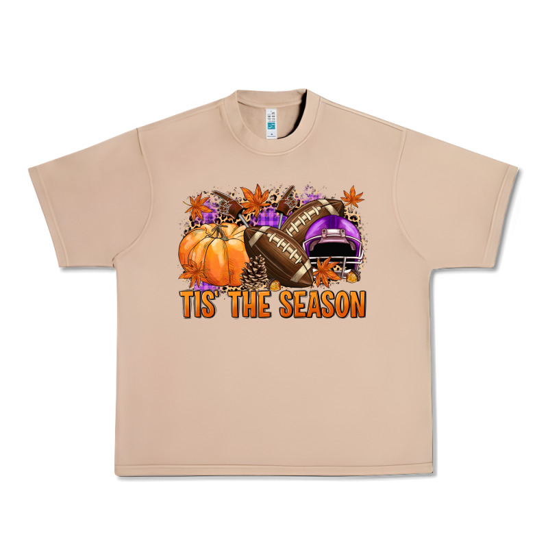 Tis' The Season Football Purple Helmet Urban Heavy Tee by NancyCooperArtShop | Teevron