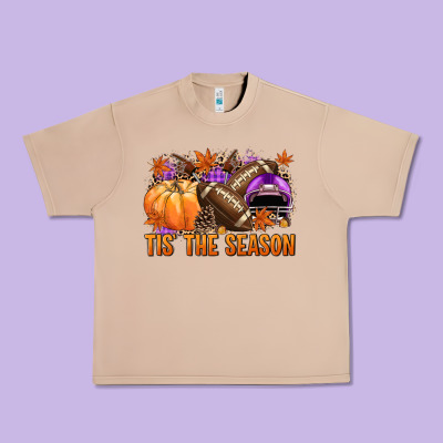 Tis' The Season Football Purple Helmet Urban Heavy Tee Designed By Nancycooperartshop
