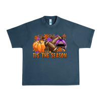 Midnight Navy Tis' the season Football purple helmet Urban Heavy Tee - NancyCooperArtShop