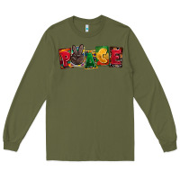 Army Green peace juneteenth Long Sleeve Tee - CowGirlArtShop