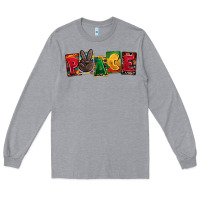 Heather Grey peace juneteenth Long Sleeve Tee - CowGirlArtShop