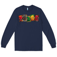 Navy peace juneteenth Long Sleeve Tee - CowGirlArtShop