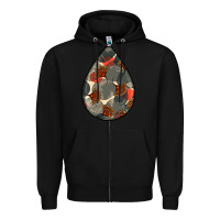 Black african fabric pattern teardrop earrings Zipper Hoodie - BundleAndBundleShop